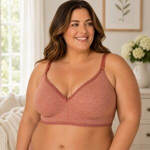 New Torrid Wire Free Lightly‎ Lined 360 Back Smoothing Bra Sz 40C Heather Pink